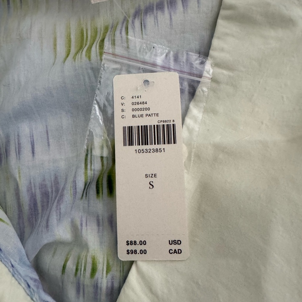 LyreBird set Pastel Watercolor Long-Sleeve Nightgown in Green & Lavender - Picture 10 of 10
